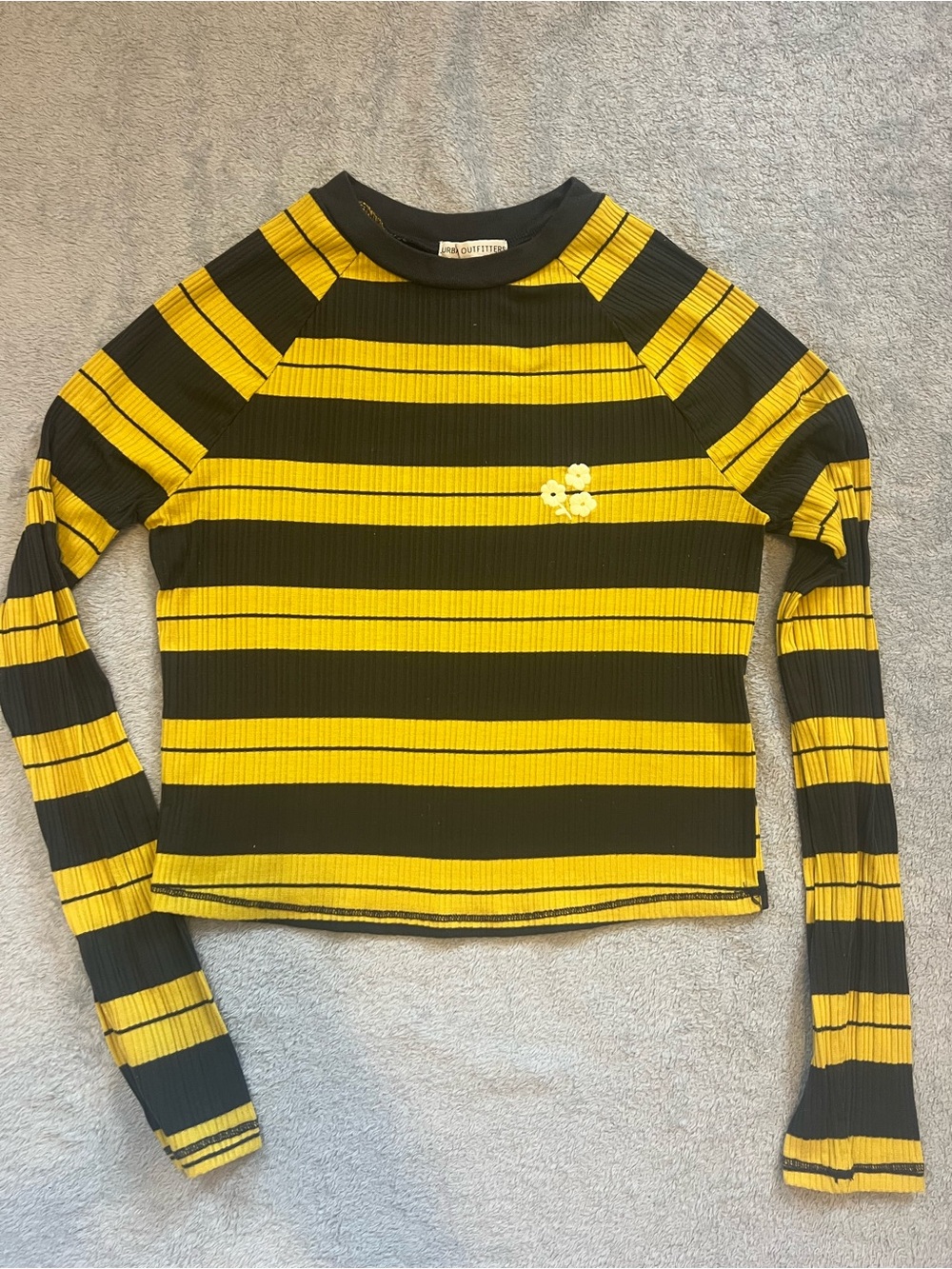 Urban Outfitters Striped Long Sleeve Crop Top